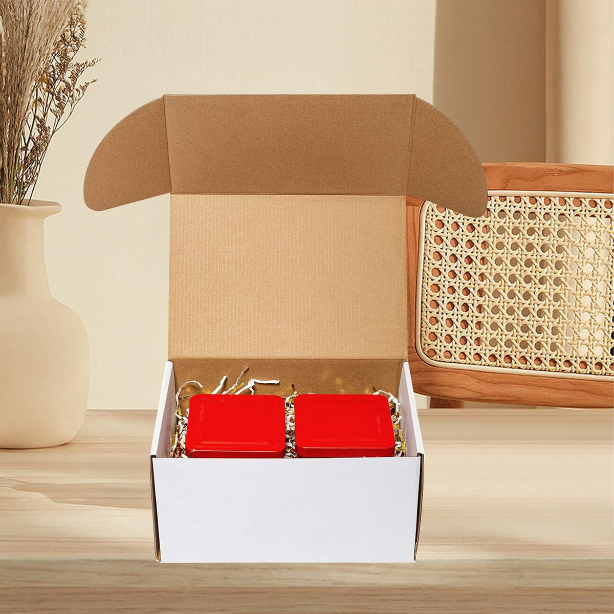 10x7x5" 25 Pack Shipping Boxes - White Corrugated Cardboard Mailing Boxes for Small Business - Flat Empty Literature