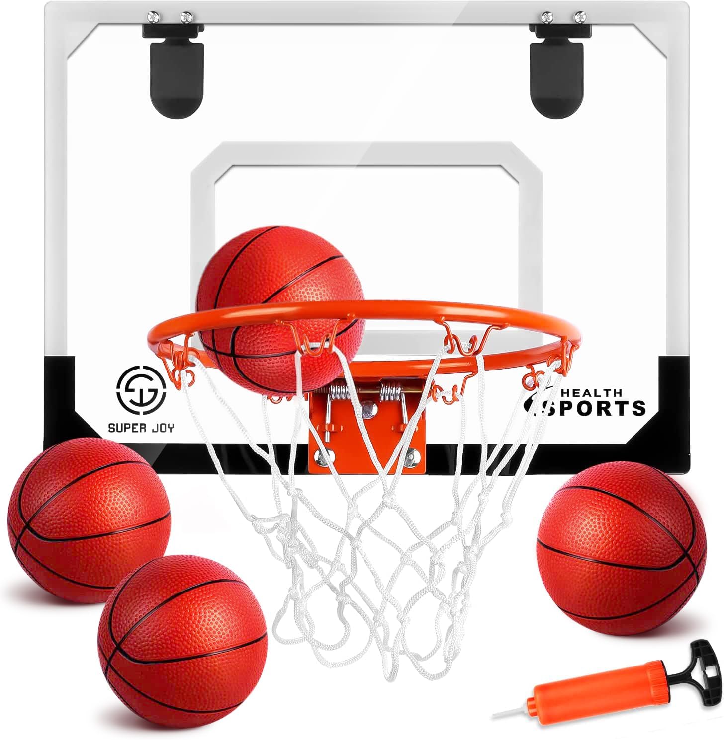 Mini Basketball Hoop Over The Door - Wall Mounted Basketball Hoop Set with Complete Accessories - Basketball Toys