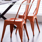 Metal Dining Chair Farmhouse Tolix Style for Kitchen Dining Room Café Restaurant Bistro Patio, 18 Inch, Stackable