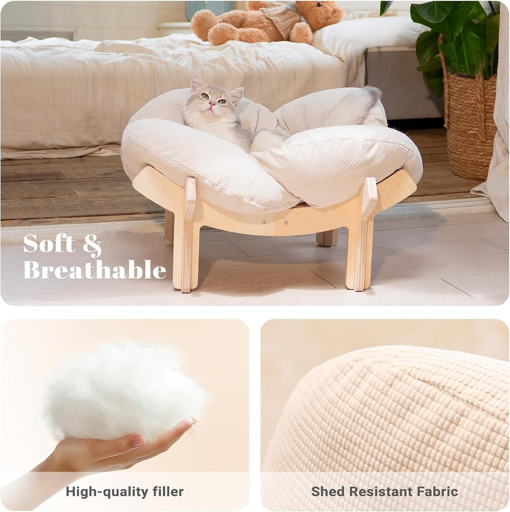 Elevated Cat Bed for Indoor Cats Couch Sofa Flower