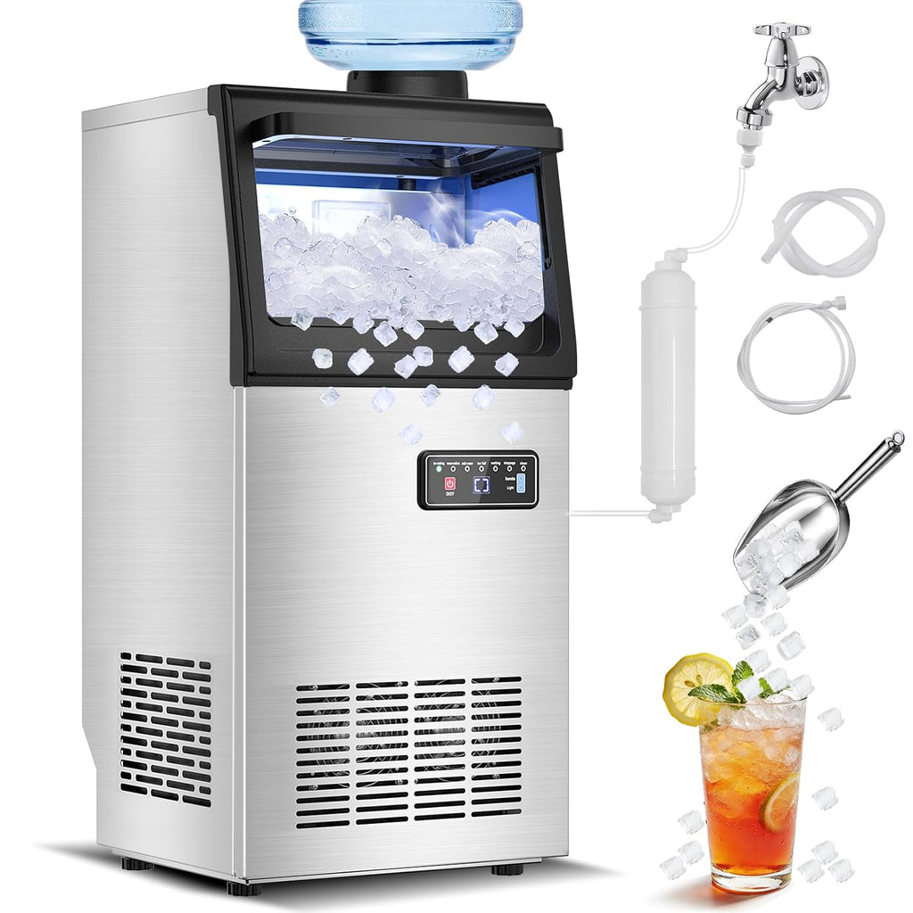 Nugget Ice Maker 80lbs/24H, 20lbs Storage, Commercial Undercounter