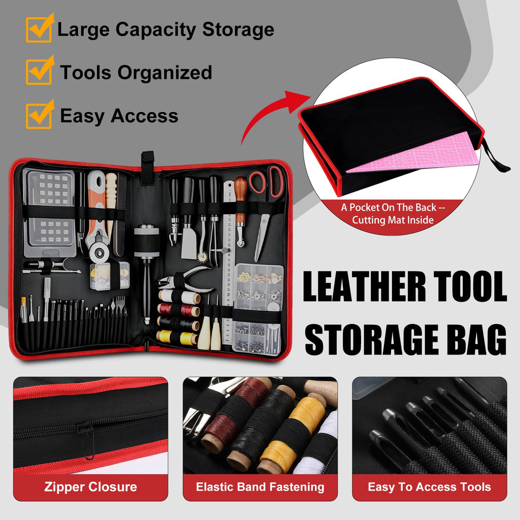 415 PCS Leather Working Kit, Leather Tool Kit, LeatherCrafting Set