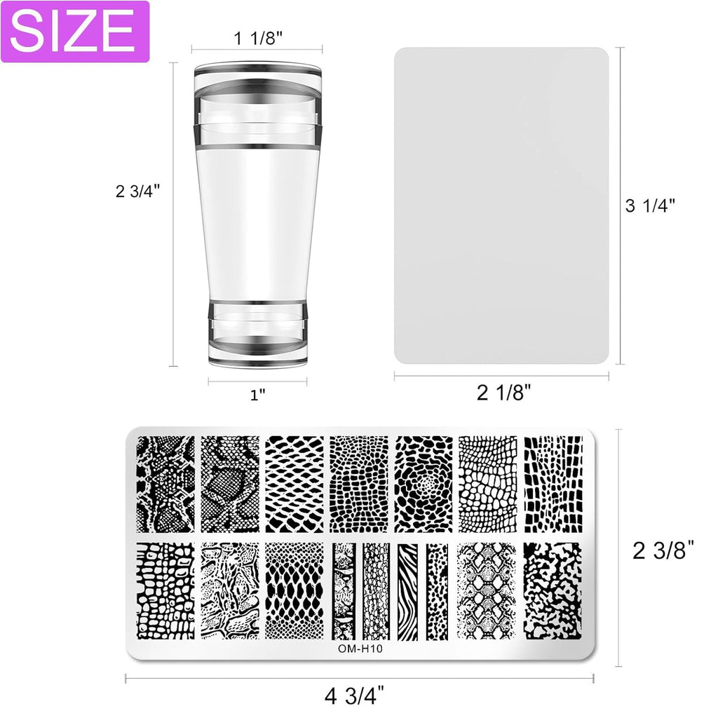 Nail Stamper Stamping Plate Kit, DIY Art Design Manicure Salon Home