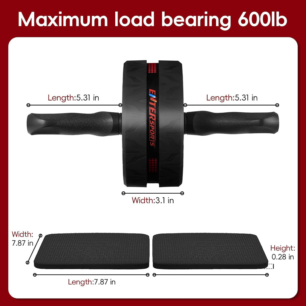 Ab Roller Wheel for Abs Workout - Abdominal Exercise Equipment with 2 Knee Pads for Home Gym, Core Strength Training