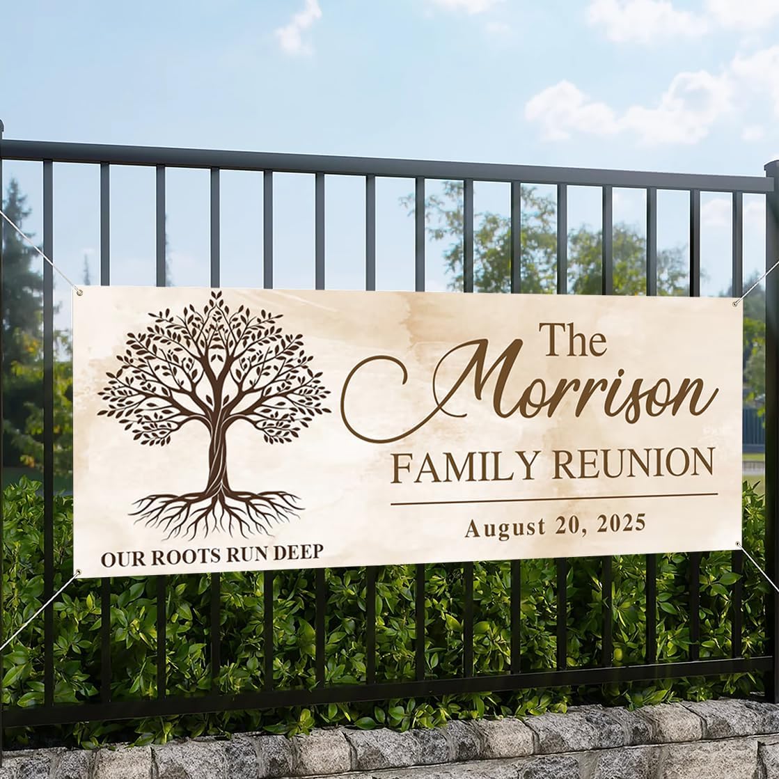We Are Family Reunion Banner – Custom Vinyl Banner for Family Tree Celebration, Personalized 2025 Reunion