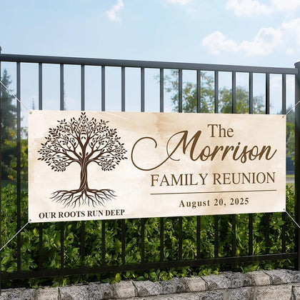 We Are Family Reunion Banner – Custom Vinyl Banner for Family Tree Celebration, Personalized 2025 Reunion