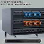 1U Brush Panel Disassembled Rack Mount Cable Management Panel, Horizontal Grommet Strip Server Rack for 19 Inch Rack