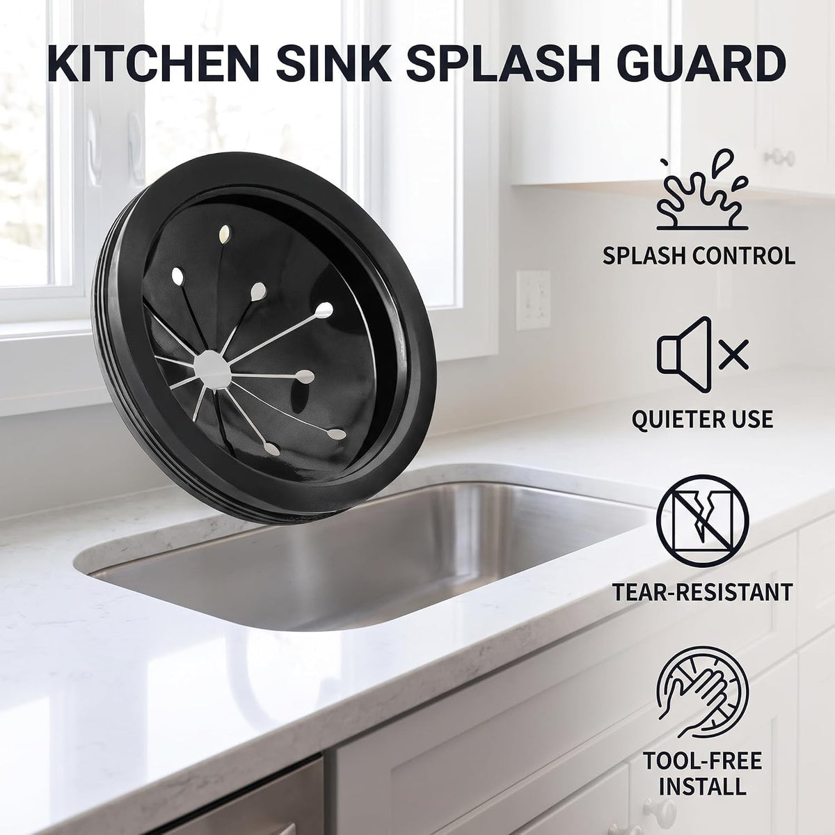 Universal Rubber Splash Guard - 3 Inch Kitchen Sink Stopper - Garbage Disposal Parts