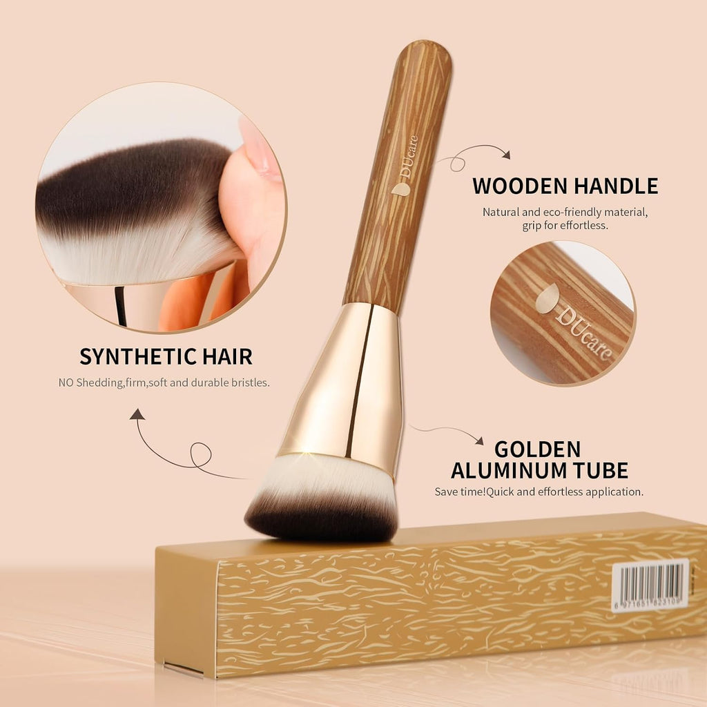 Makeup Brushes Angled Foundation Brush for Flawless Makeup | Cheek Hugging Contour Brush for Cream Contour Liquid