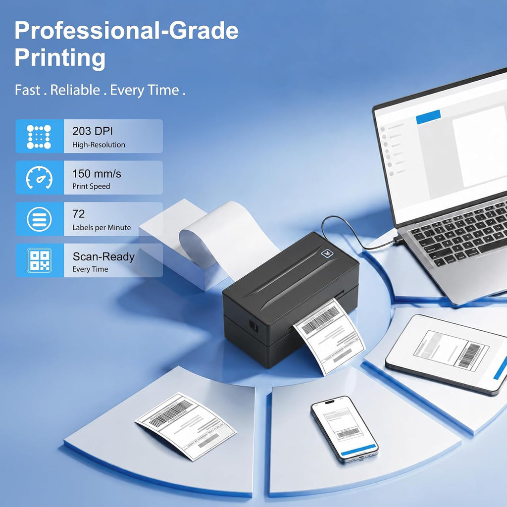 Thermal Shipping Label Printer 4x6 Bluetooth Label Maker for Small Business | Wireless Mailing Shipping Printer for