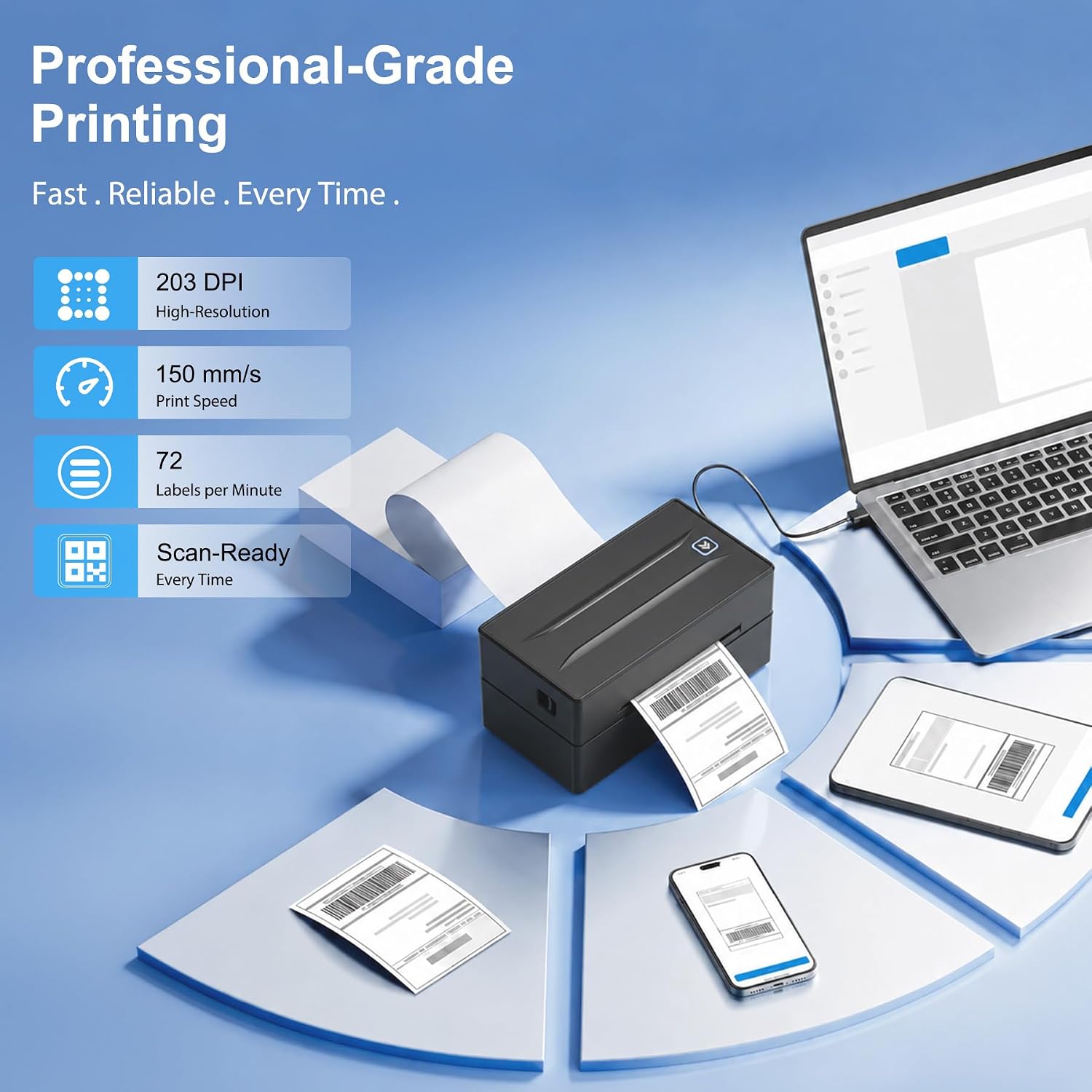 Thermal Shipping Label Printer 4x6 Bluetooth Label Maker for Small Business | Wireless Mailing Shipping Printer for