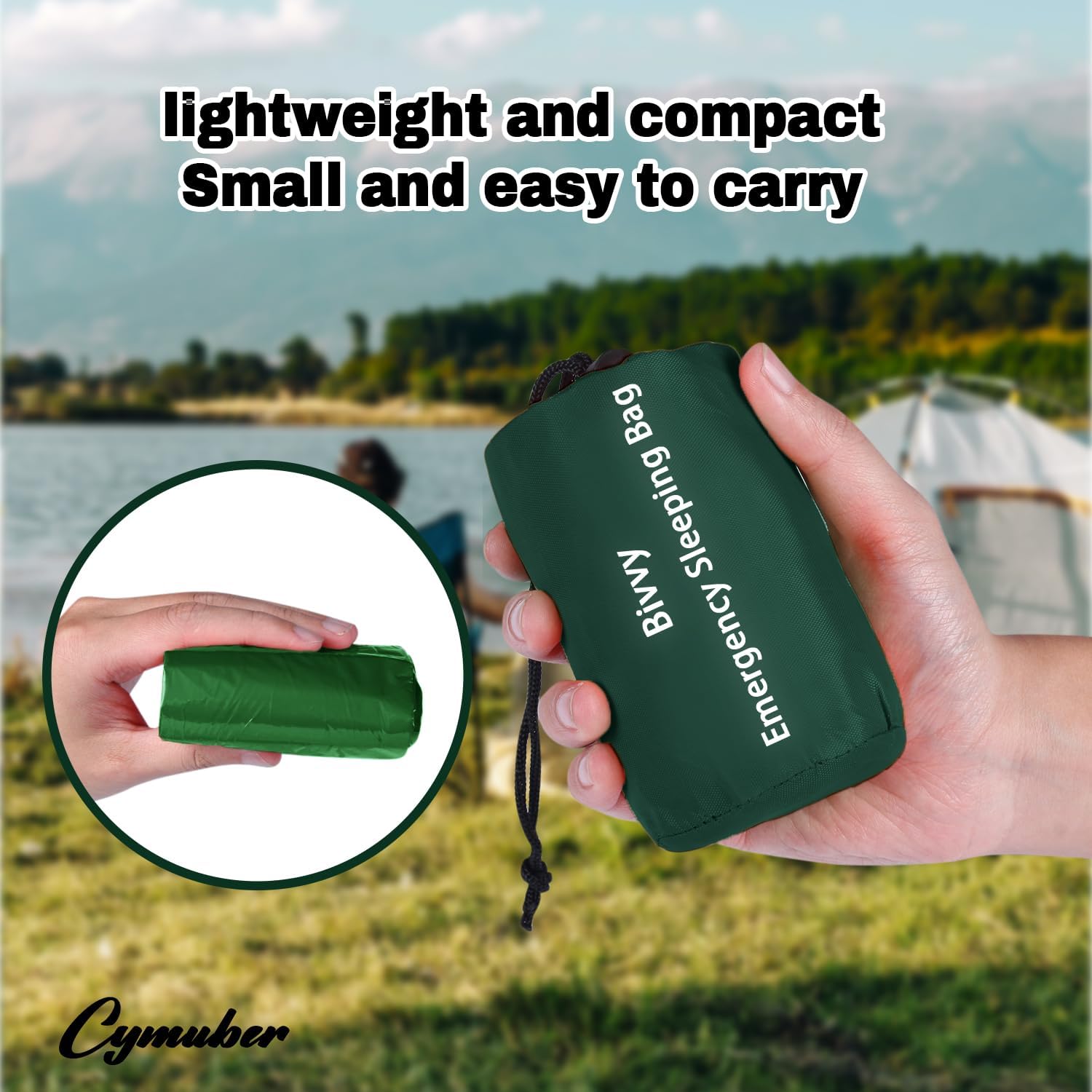 Emergency Sleeping Bag Survival Bag, Cymuber Portable Waterproof Thermal Bivy Sacks Tac Bivvy Bags,Camping Mylar