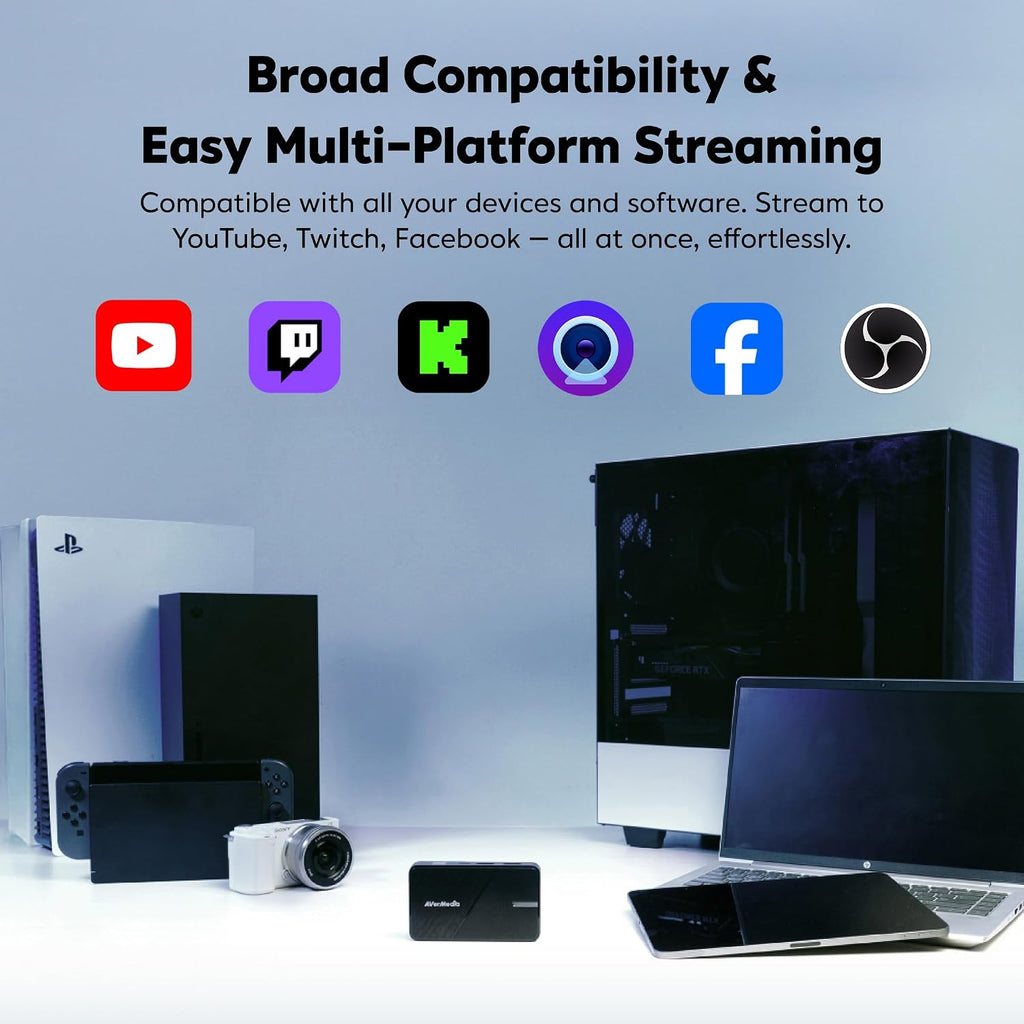 Capture Card for Streaming, 4K60 HDR Passthrough, 1080p60 Video Recording, Ultra-Low Latency Game Streaming for
