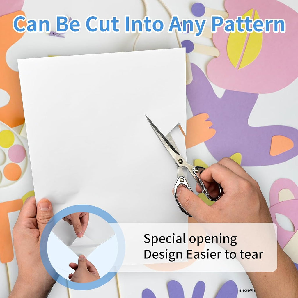 20 Sheets A4 Double Sided Adhesive Sheets, 8.3 x 11.5 Inch Super Strong Sticky Tape for Arts Craft Scrapbooking Photo