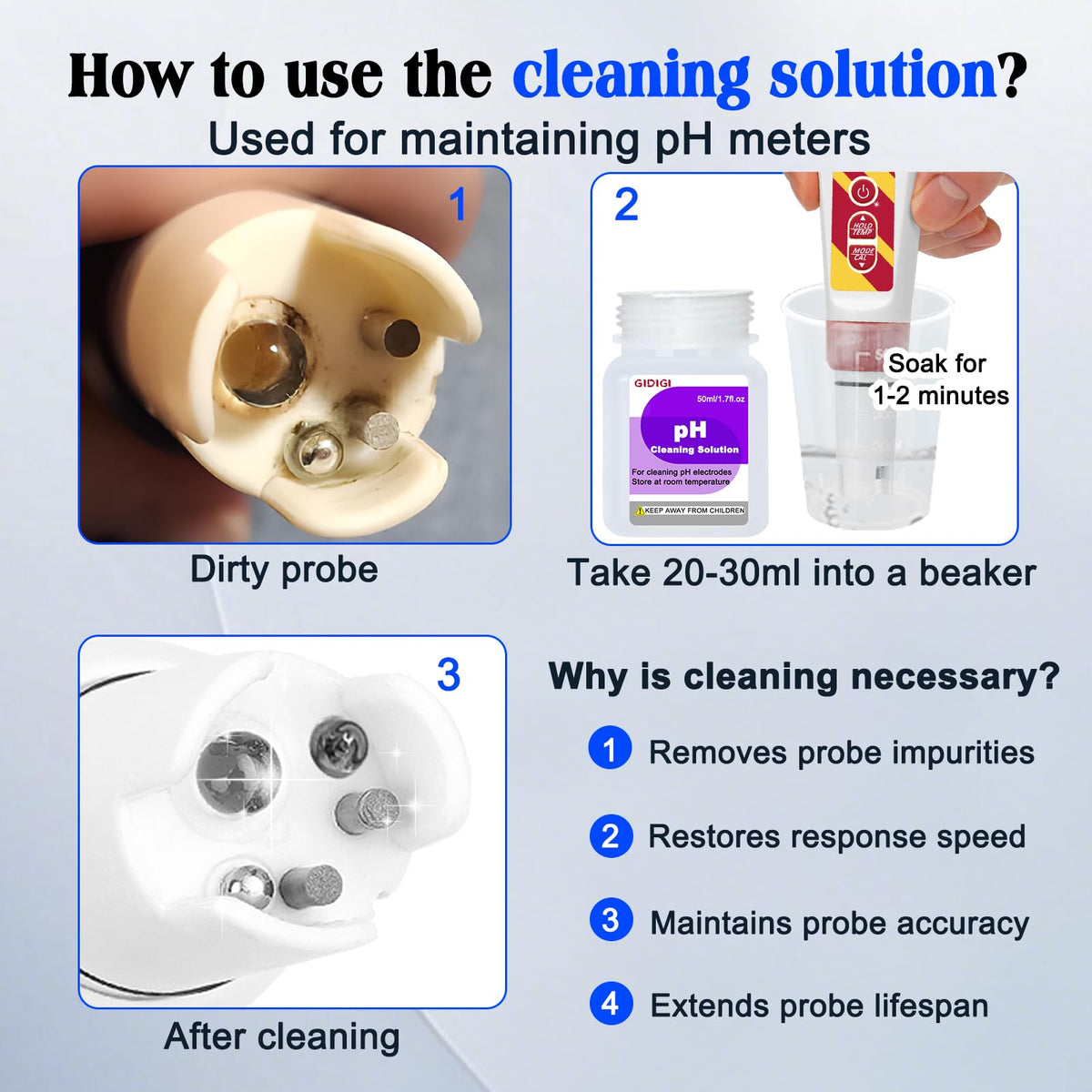 pH Buffer Solution 4,6.86,9.18 pH Calibration Solution for pH Meters