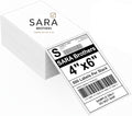 SARA Brothers 4x6 Direct Thermal Shipping Labels, Pack of 500 (1 Fanfold Stack), Commercial Grade, Waterproof