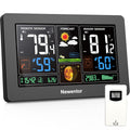 Weather Station Wireless Indoor Outdoor Thermometer, Black,1Sensor | Color Display Digital Weather Thermometer with