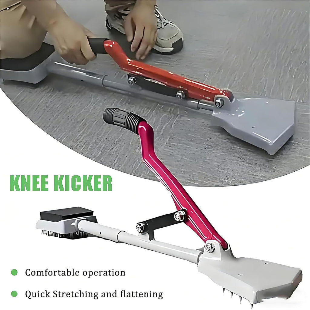 Kneeless Carpet Stretcher Kit - Zero Wrinkles Carpet Knee Kicker, Fit Laying Tool for All Carpet Types, Professional