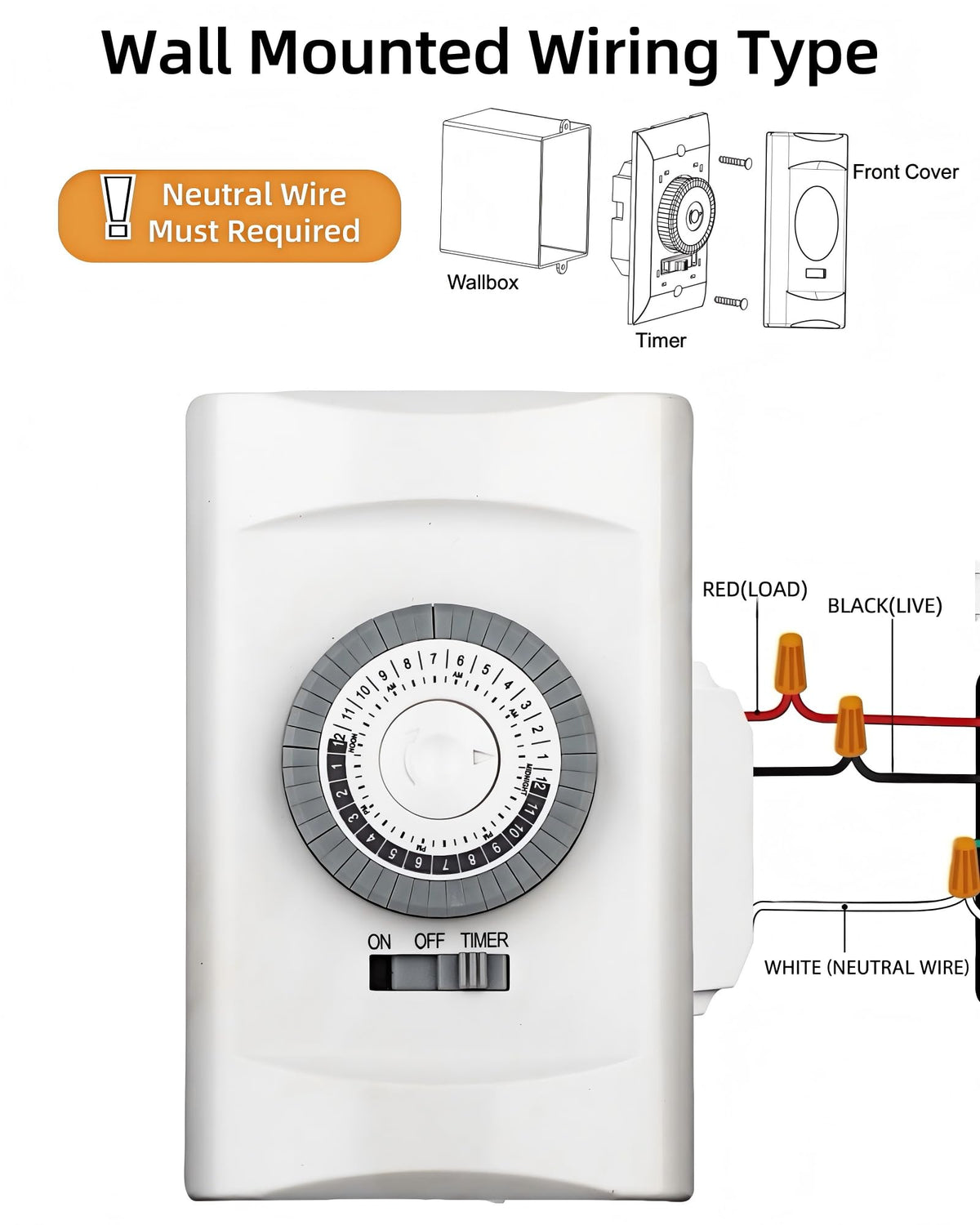 TAYMATIC 24-Hour in-Wall Mechanical Timer Light Switch, 15A
