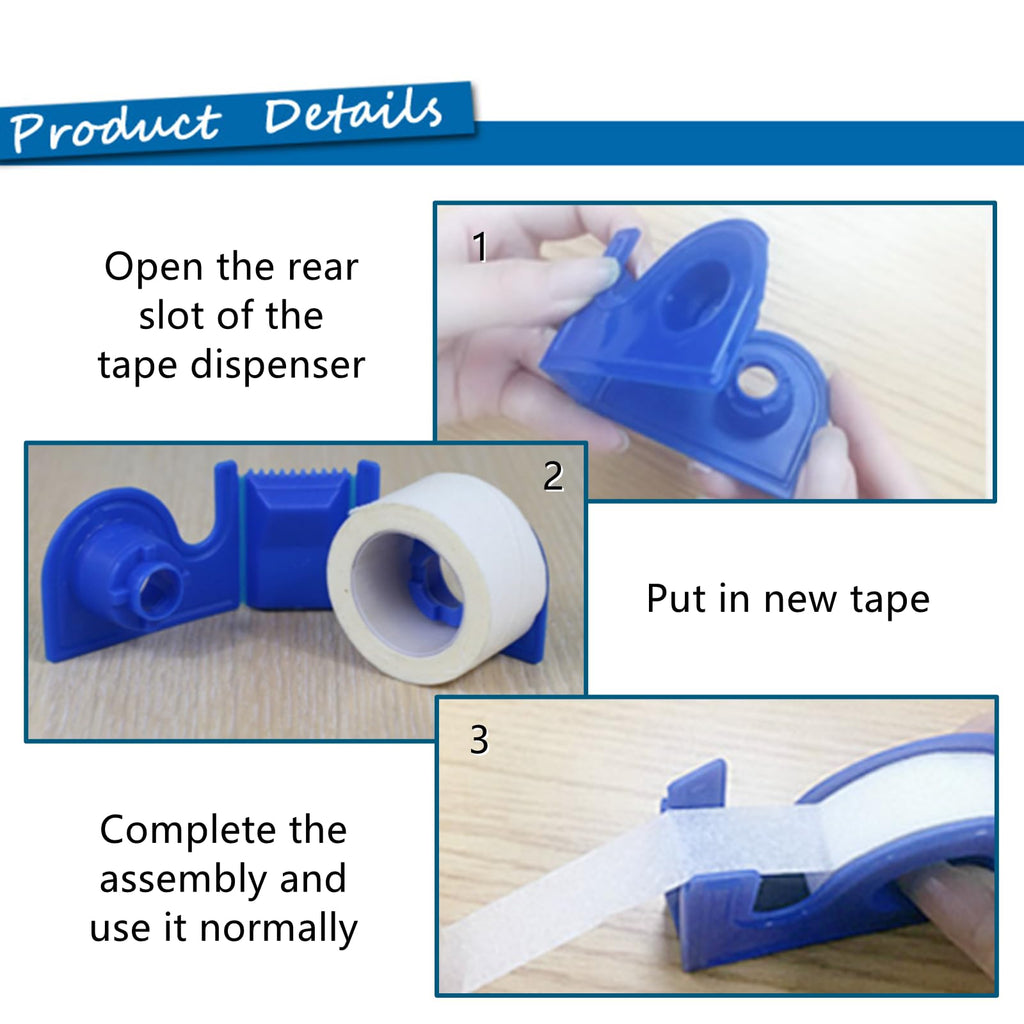 Mini Tape Cutter Portable Tape Dispenser, Blue, 6 PCS