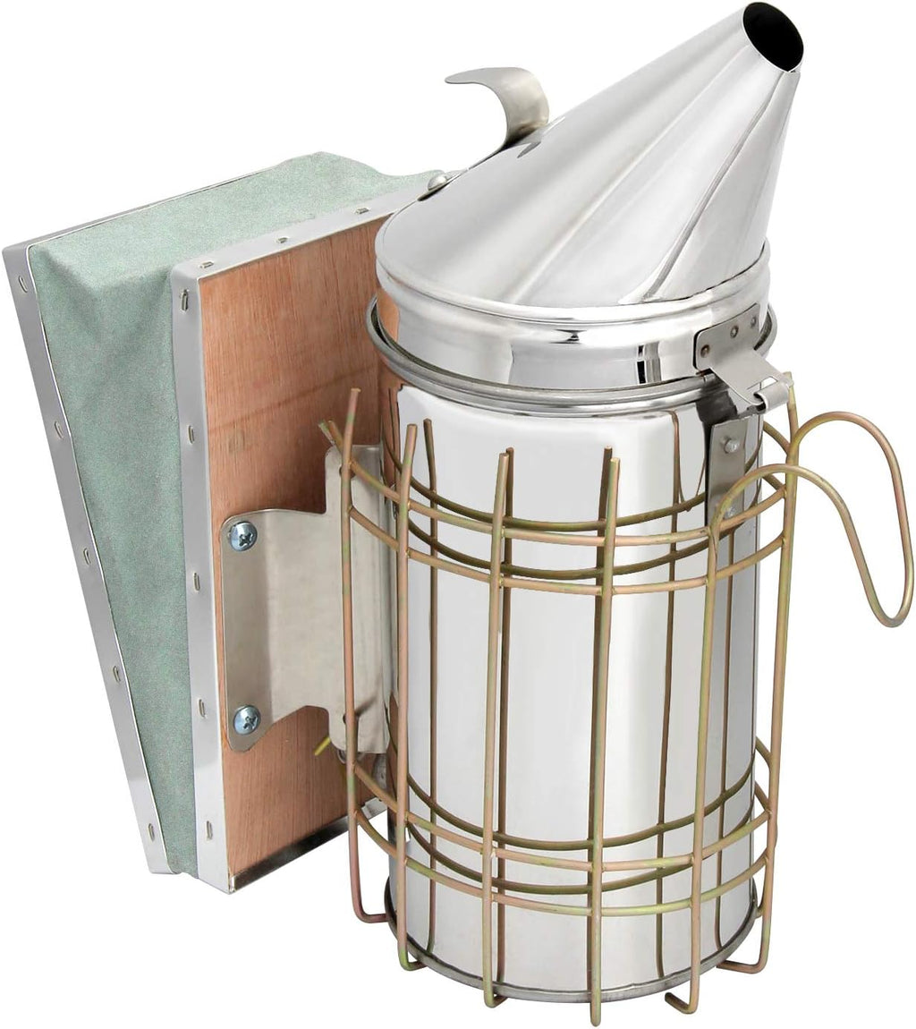 Bee Hive Bee Smoker Stainless Steel with Heat Shield Beekeeping Supplies and Equipment