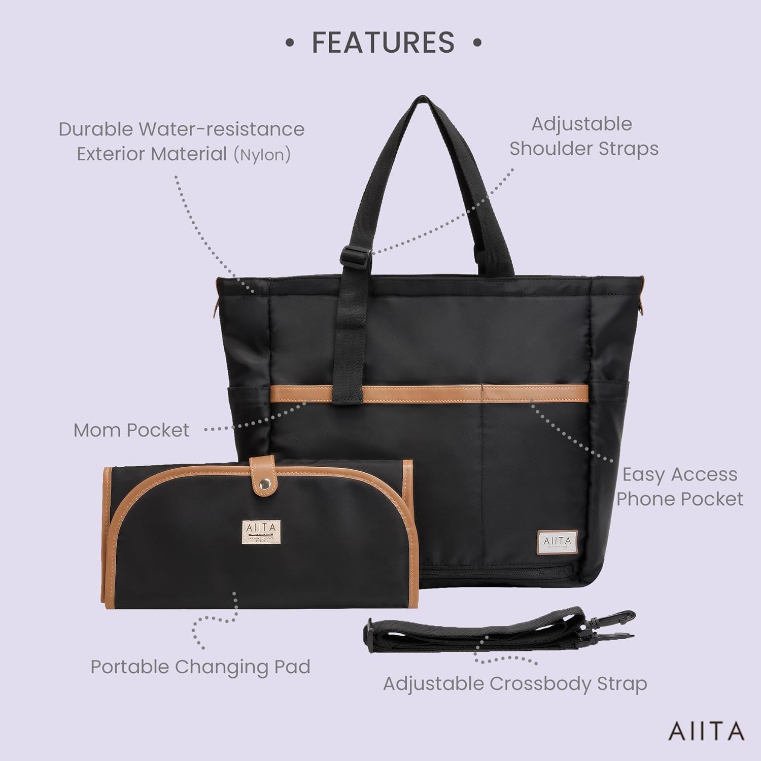 Diaper Bag Tote,Baby Diaper Bags,Convertible Diaper Bag Backpack,Crossbody Tote Bag for Women,Stylish Shoulder Bag