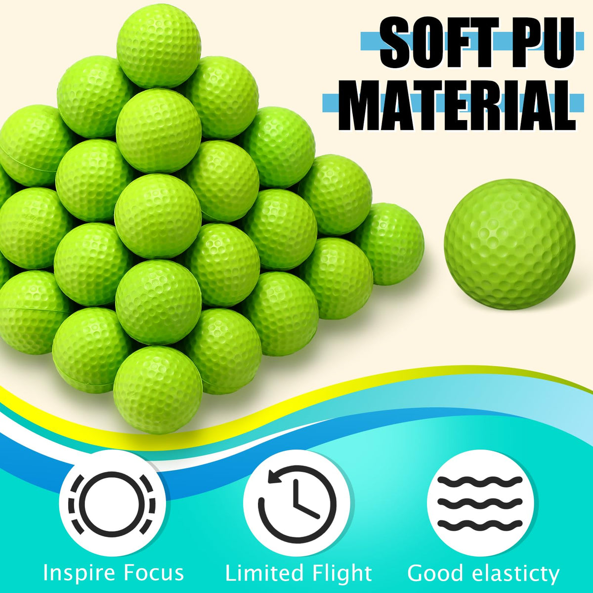 200 Pcs Foam Golf Practice Balls Bulk, Green