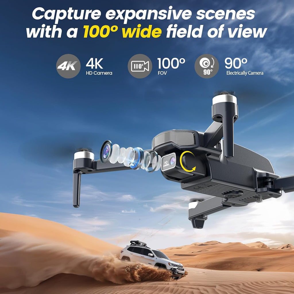 Drones with Camera for Adults 4k, WF31 GPS RC Drone FPV Foldable Quadcopter for Beginner with Brushless Motor, 5G