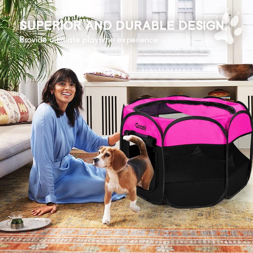 Pet Cat Playpen for Indoor Cats Enclosed, Portable Foldable Dog Playpen Outdoor Tent Crate Cage with Zipper Top Cover