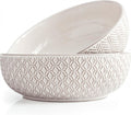 Ceramic Serving Bowls, Embossed, Oven Safe, Set of 2, Ivory