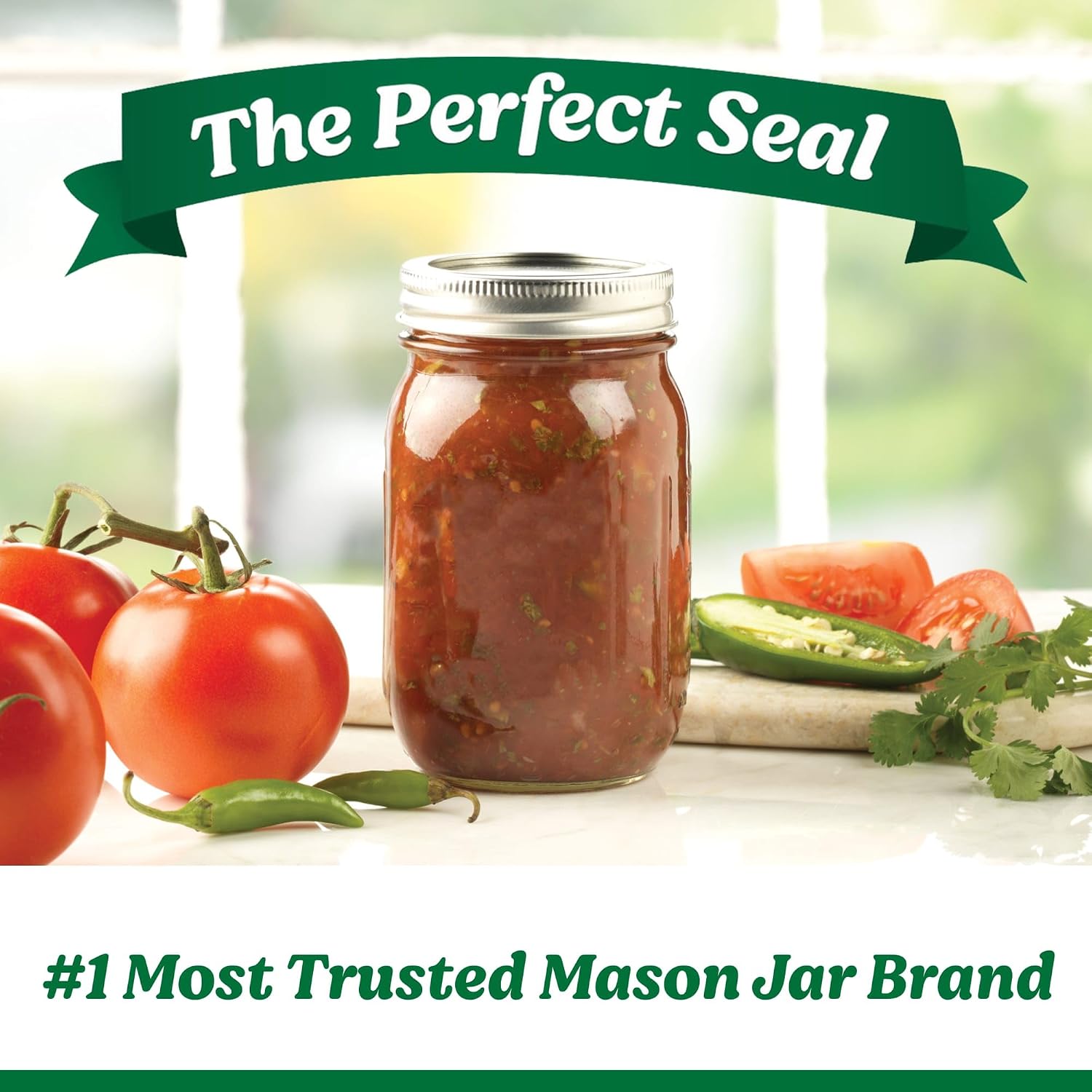 Regular Mouth Pint 16oz. Glass Mason Jar with Lids and Bands, 8 Count