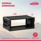 4U Shallow Roto Rack Case - Durable Polyethylene Gear Protector, Stackable, Waterproof with Twist Latches & Rubber