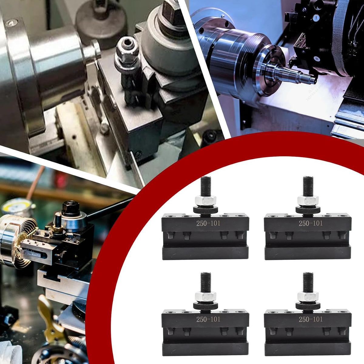 findmall AXA 4Pcs #1 Quick Change 250-101 Tool Post, Turning Facing Holder