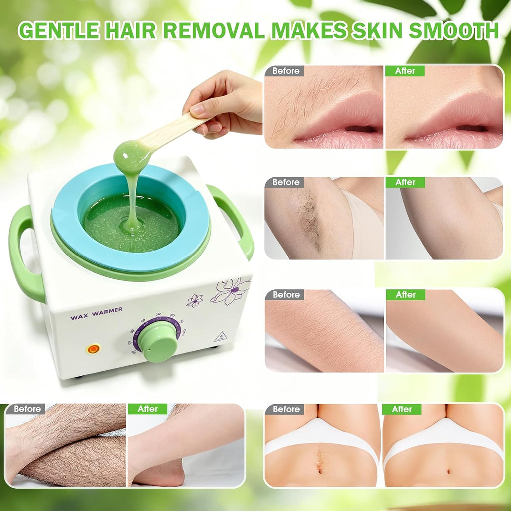 500ml Wax Warmer for Hair Removal, Adjustable Temperature Wax Heater | Professional Waxing Kit for Women & Men with