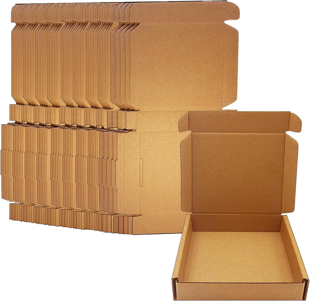 5x4x1 inch Small Shipping Boxes 50 Pack, Brown Corrugated Cardboard Mailers