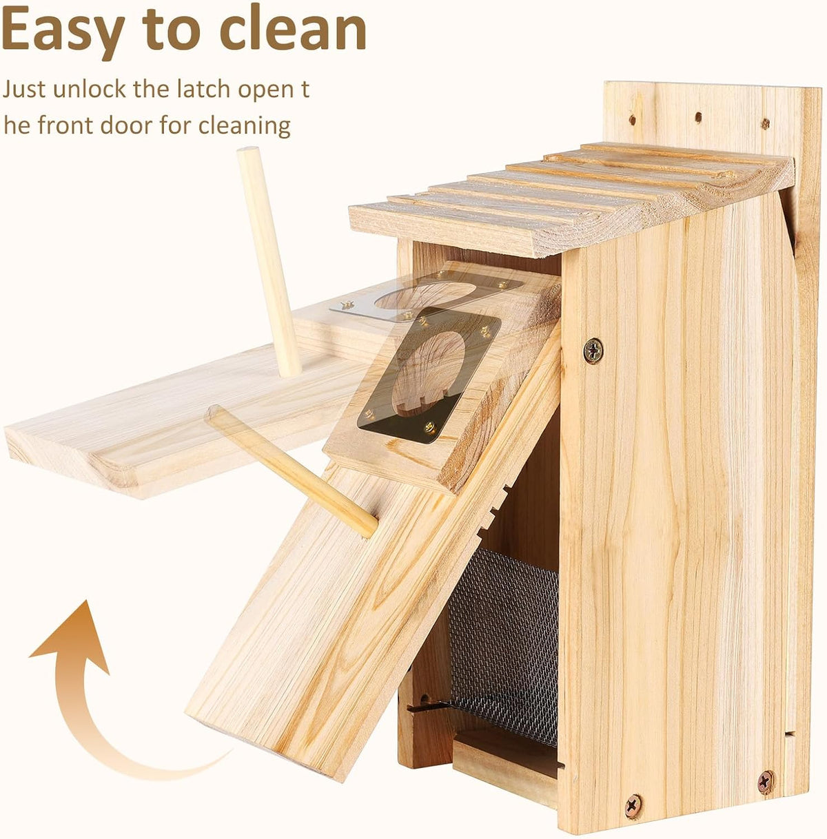 Bird Houses for Outside, Thicken Wooden Bird House with Copper Guard