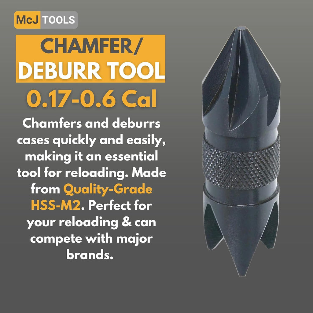 McJ Tools Reloading Chamfer Deburr Hand Tool 0.17-0.6cal