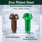 Tandefio 100 Pcs Green Ground Screws for Electrical Box, 10-32 x 3/8 Inch