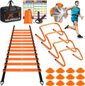Agility Ladder, Agility Speed Training Equipment Set, 20ft Speed Ladder | 4 Hurdles, 12 Soccer Cones, Jump Rope