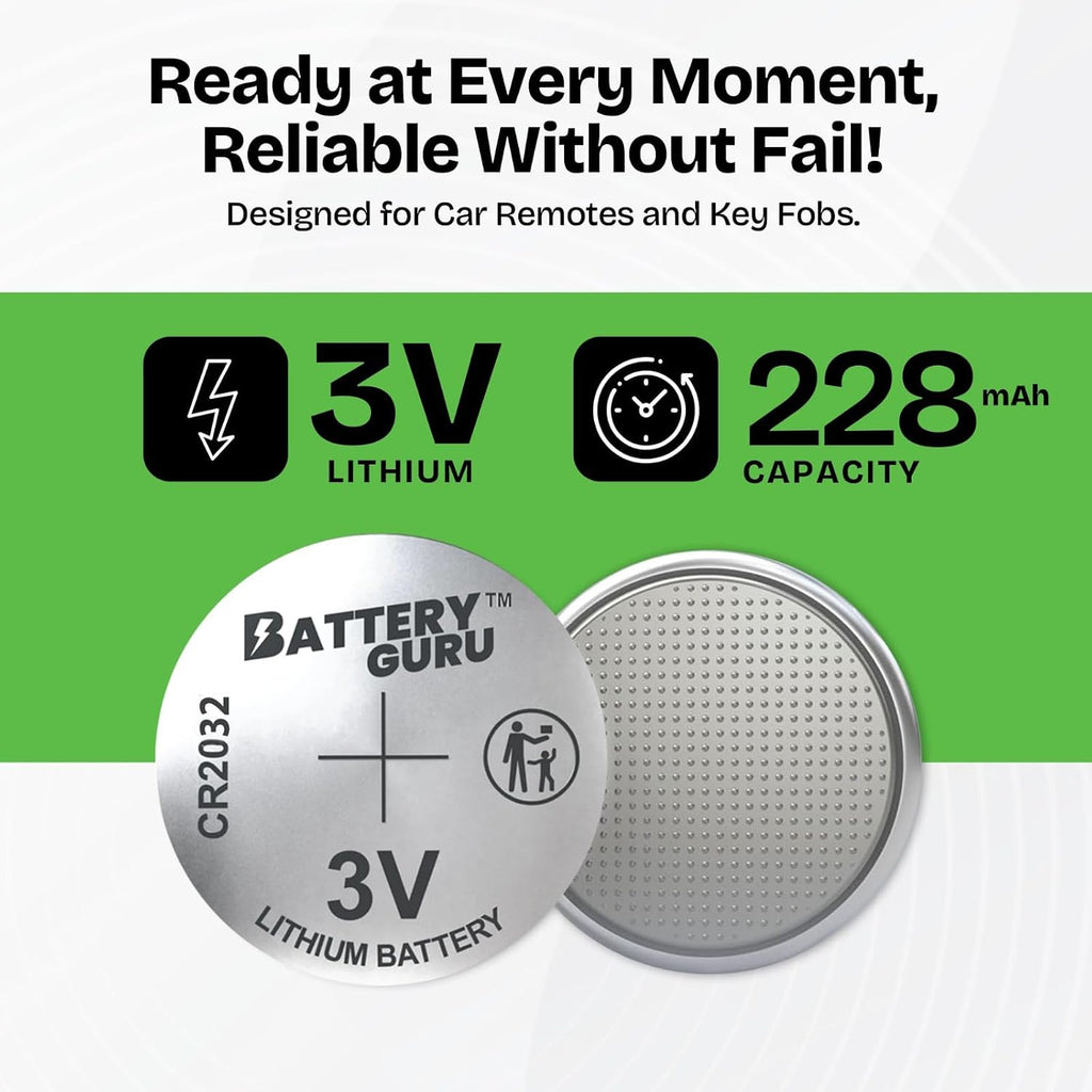 CR2032 3V Car Key Battery (Pack of 2)