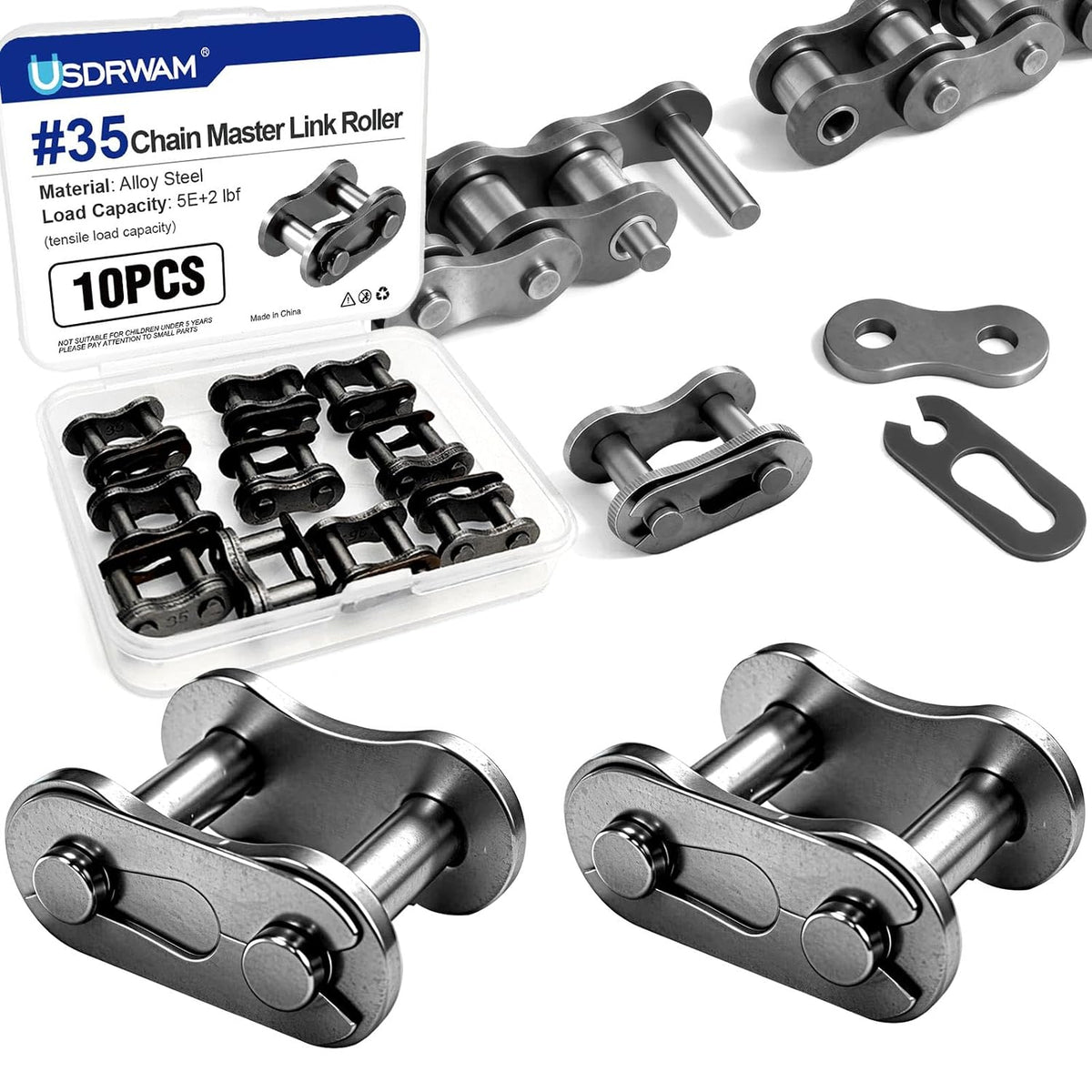 10Pcs #35 Chain Master Link Roller Connector Kit