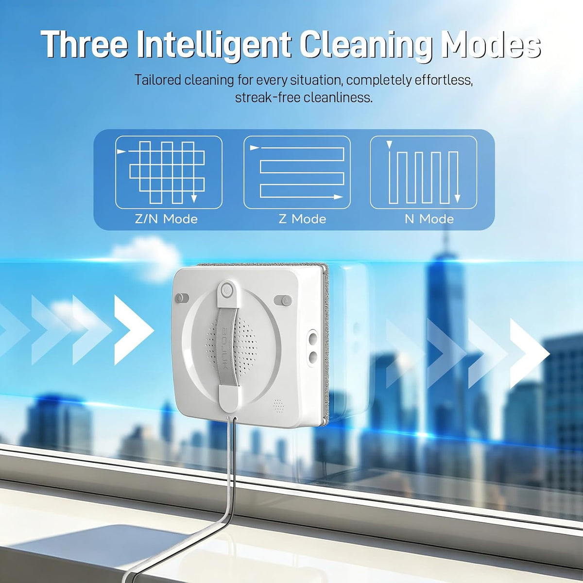 Window Cleaning Robot, 5000Pa Sauction with 4 Water Spray, 10-Stage Protection System, Intelligent Path Planning, 3