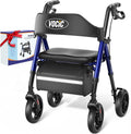 Walkers for Seniors, Z21 Rollator Walker with Seat Supports 350lb, 8" Big Wheels for All Terrain, Ergonomic Arc Seat