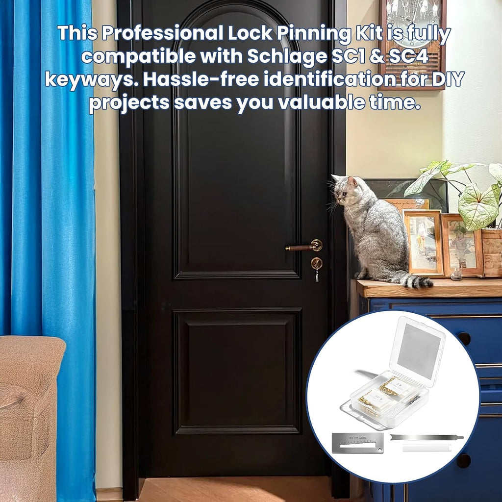SC1 SC4 Rekey Kit for Schlage Locks, 500 Pcs | Bottom Pins 0-9, 50 Each, Professional DIY Tool