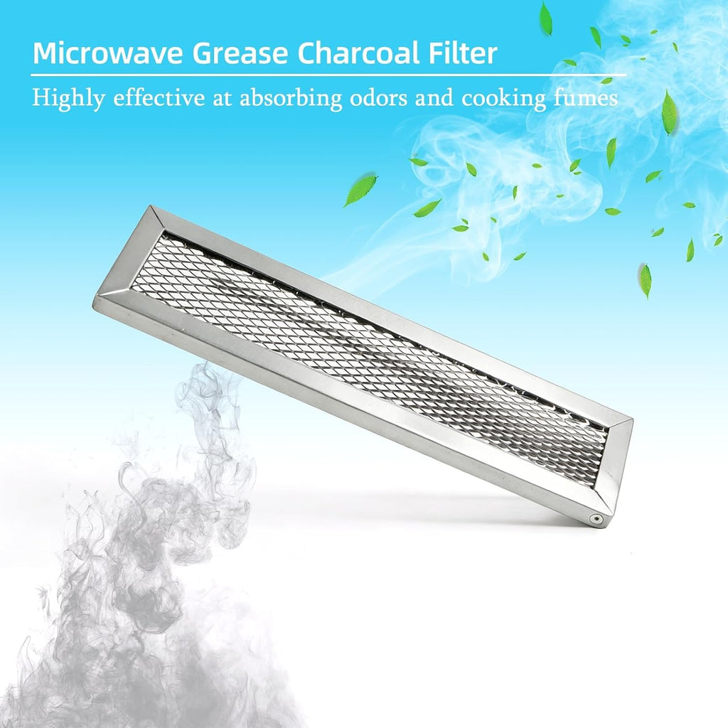 3Pcs Microwave Grease Charcoal Filter Set Compatible with GE PVM9179DF2WW PVM9179DF3WW PVM9179SR1SS PVM9179DK5WW PVM9179ER1ES PVM9179DK6WW