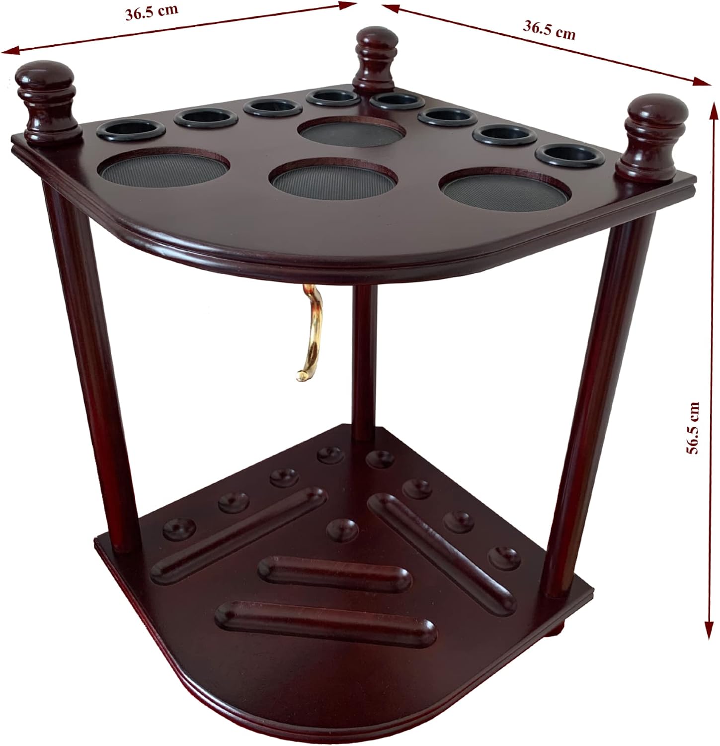 Pool Cue Rack Hold up to 8 Sticks & Billiard Accessories. Floor Stand Pool Cue Stick Holder Made of 100% Solid