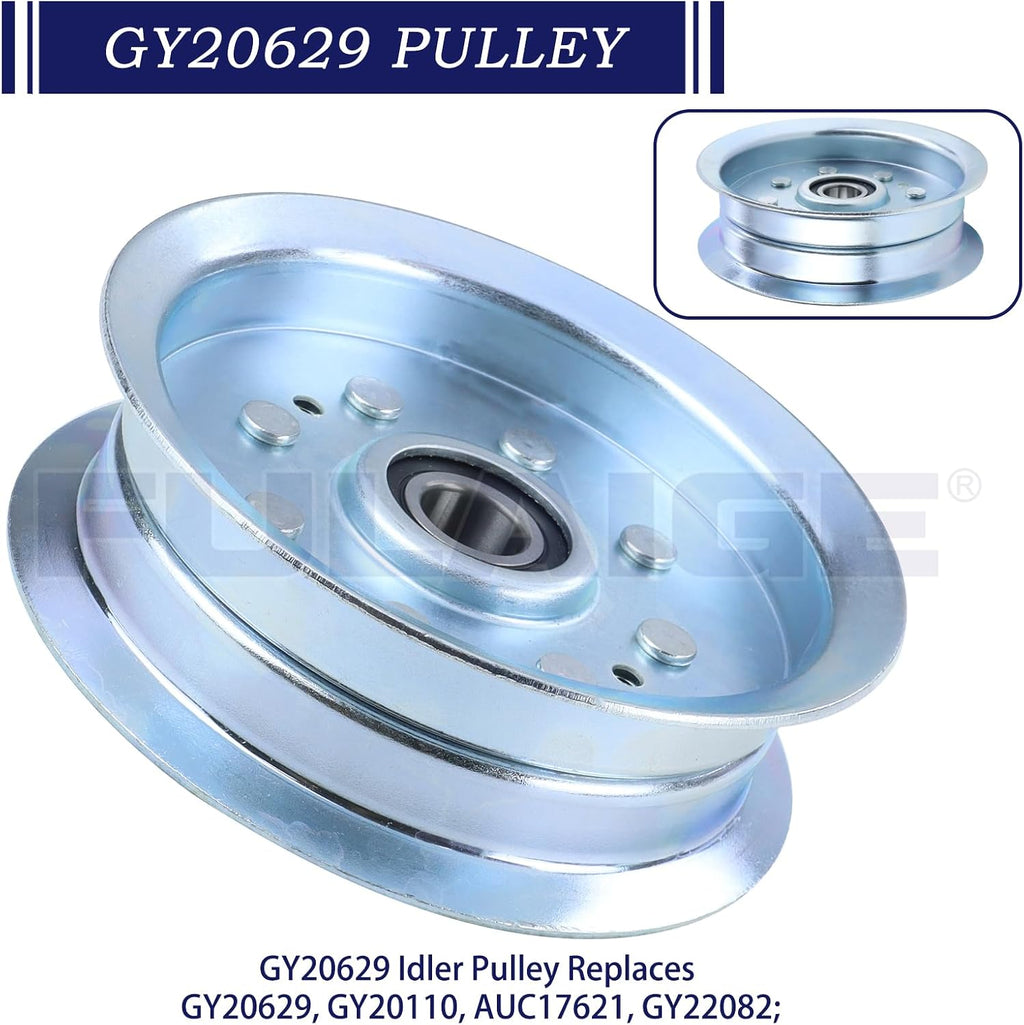 2 Pack GY20629 Idler Pulley for John Deere 42" 48" D140 L130 Decks