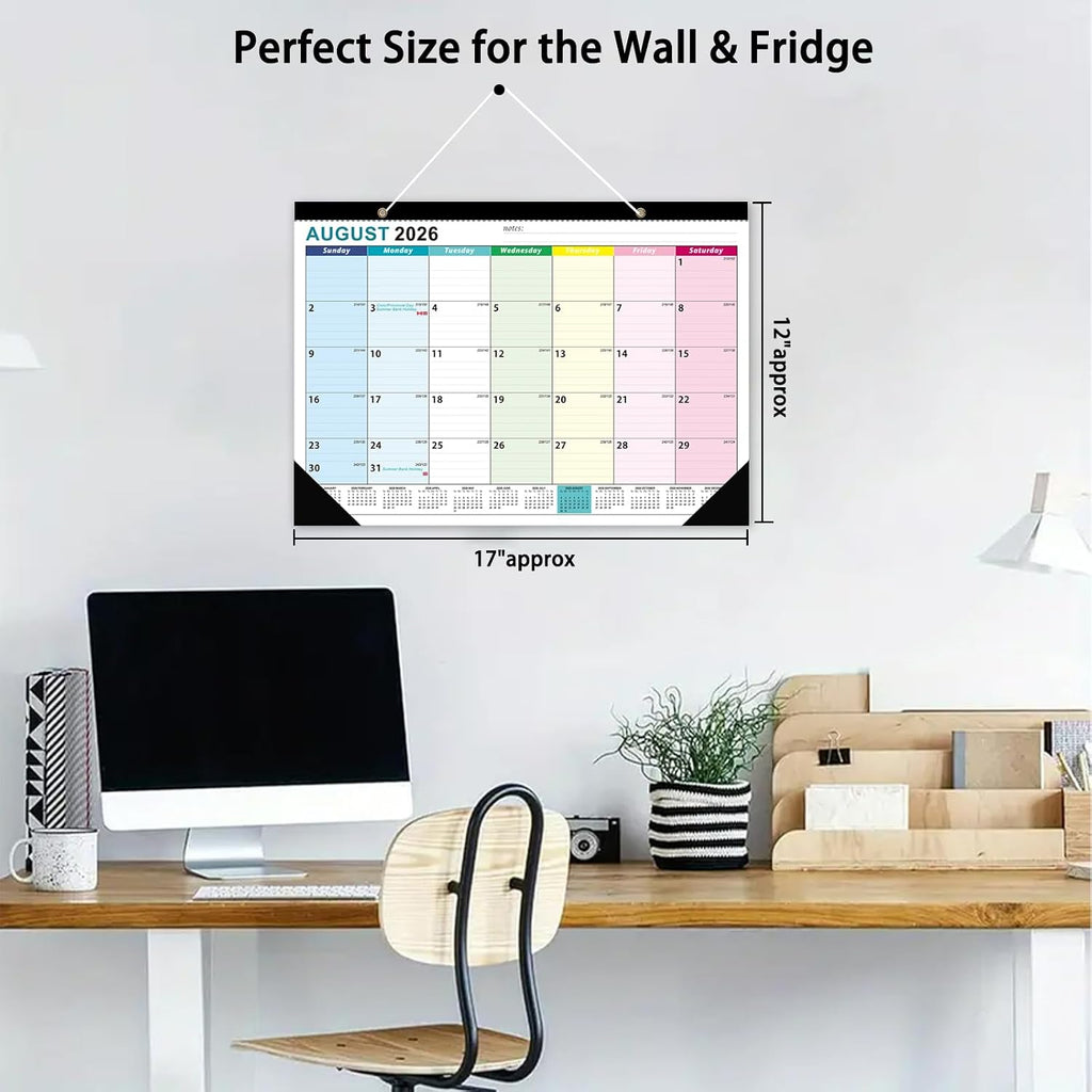 Desk Calendar 2026-2027 - 18 Month Desk Calendar july 2026-2027 Dec, 17" x 12", Large Desk Calendar with Thick Paper