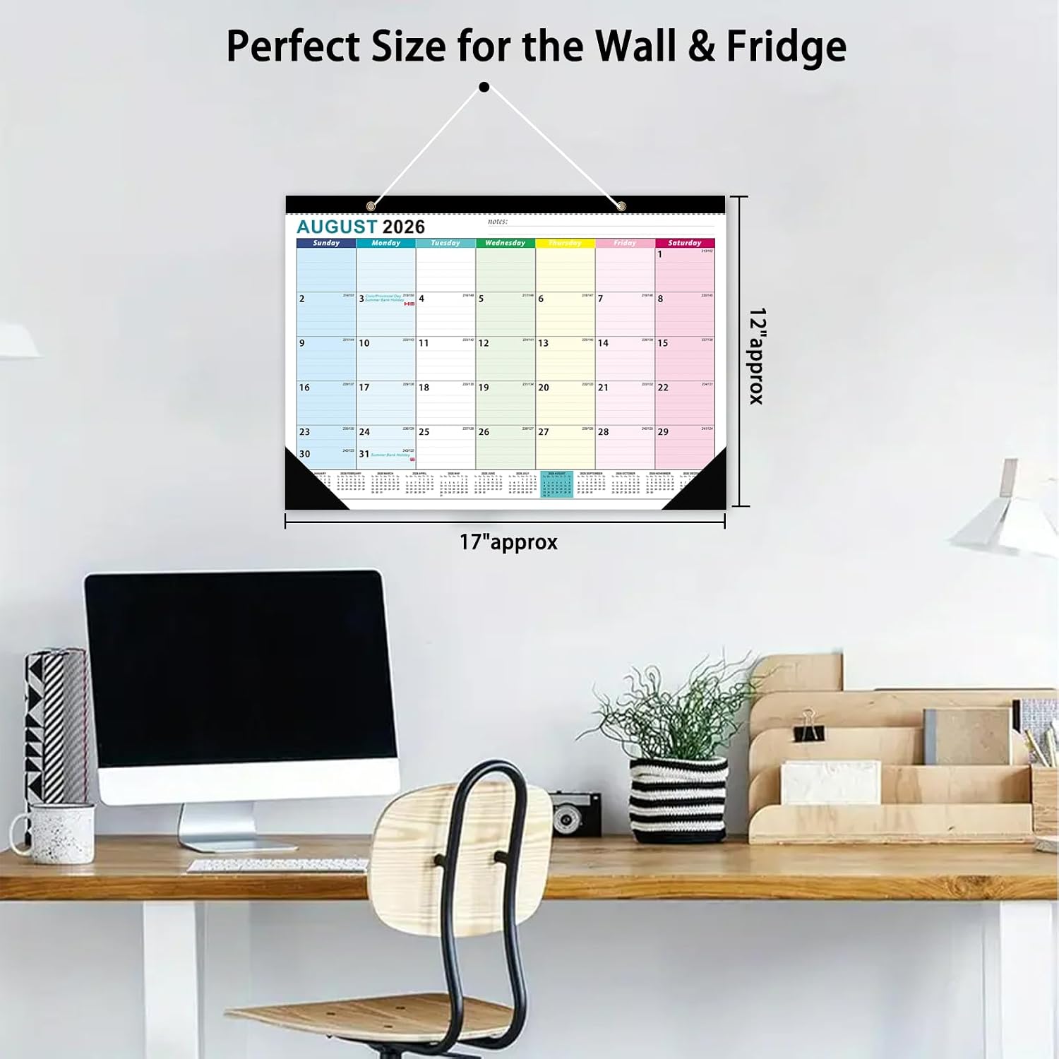 Desk Calendar 2026-2027 - 18 Month Desk Calendar july 2026-2027 Dec, 17" x 12", Large Desk Calendar with Thick Paper