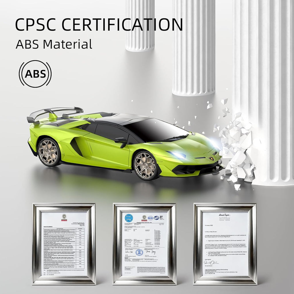 1:24 Lamborghini Remote Control Car （Green） | Officially Licensed,Birthday Gift,Toys for ages 3-8,Aventador SVJ